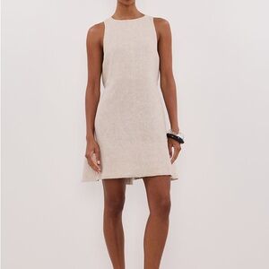 DISSH Isabelle Natural Linen Mini Dress Size 10